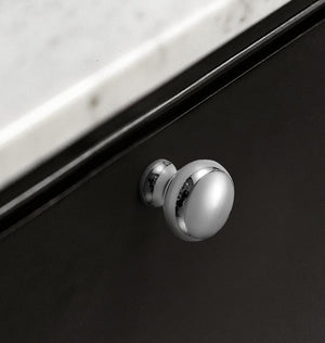 Solid Brass Round Cabinet Cup Pulls - Chrome Finish for Wardrobes - #1 Black 31mm / 1pc