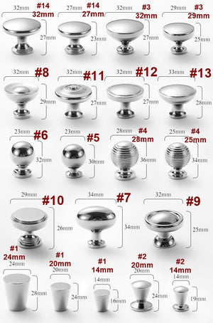 Solid Brass Round Cabinet Cup Pulls - Polished Silver Finish - #1 - 20mm / 1pc