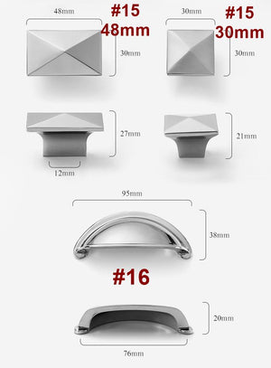 Solid Brass Round Cabinet Cup Pulls - Polished Silver Finish - #1 - 24mm / 1pc