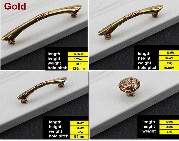 Solid Brass Round Cabinet Pulls & Knobs - Aged Bronze Finish - Gold - 64mm / 1pc