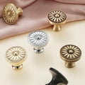 Solid Brass Round Cabinet Pulls & Knobs - Antique Bronze Finish - Brass / 1pc