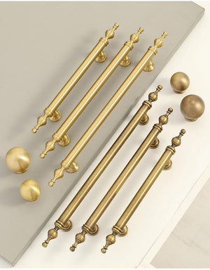 Solid Brass Round Cabinet Pulls & Knobs - Antique Bronze Finish - #1 - 128mm Brass / 1pc