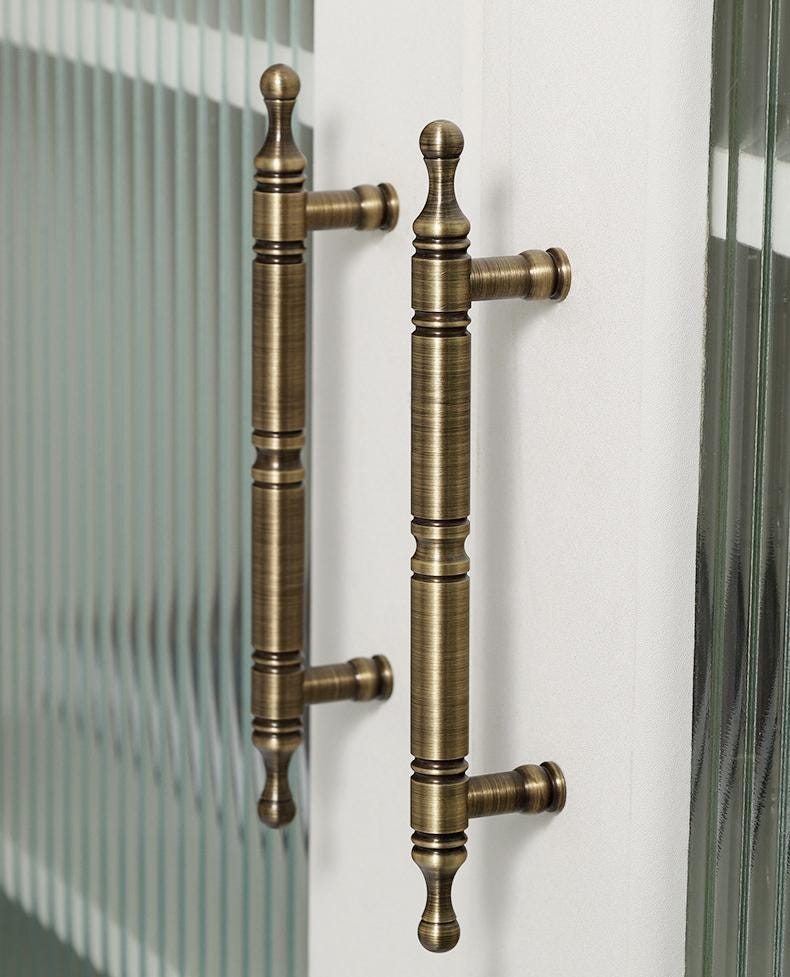 Solid Brass Round Cabinet Pulls & Knobs - Antique Bronze Finish - #1 - 96mm / 1pc