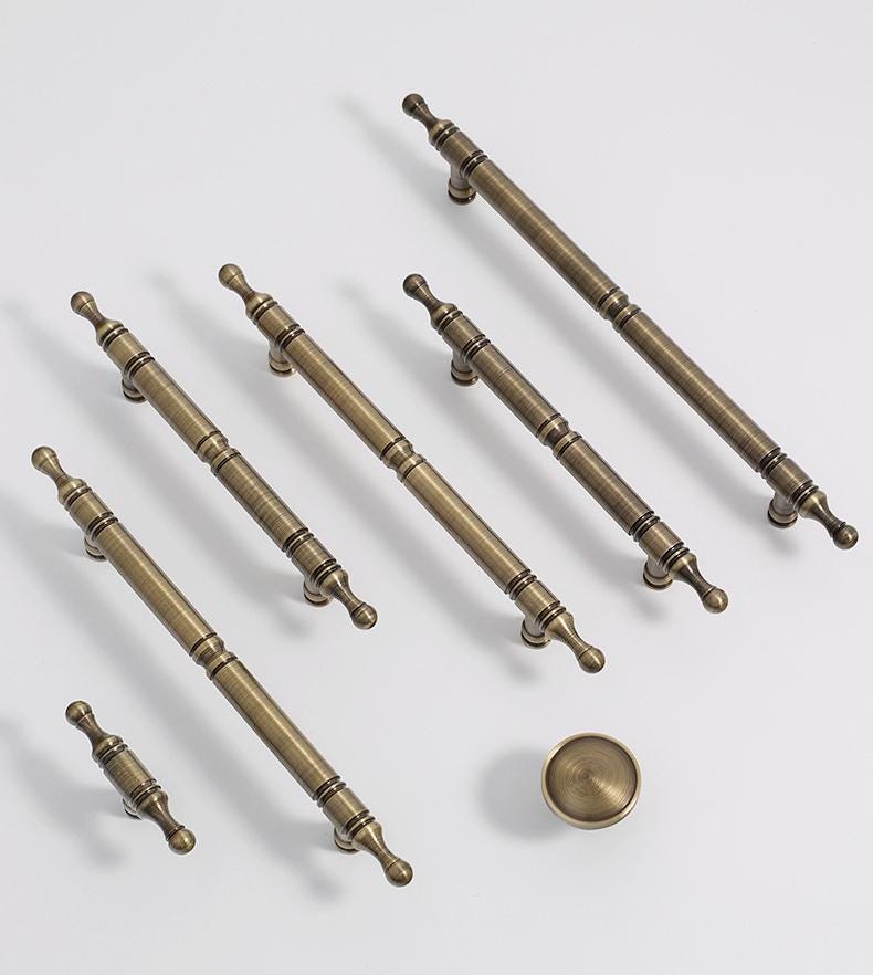 Solid Brass Round Cabinet Pulls & Knobs - Antique Bronze Finish - view 10