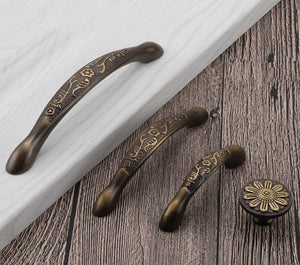 Solid Brass Round Cabinet Pulls & Knobs - Antique Bronze Finish - #2 - 128mm / 1pc
