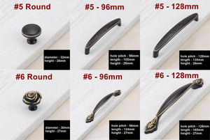 Solid Brass Round Cabinet Pulls & Knobs - Black Finish for Cabinets - #2 Round / 1pc