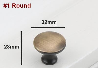 Solid Brass Round Cabinet Pulls & Knobs - Black Finish for Cabinets - #1 - 96mm Coffee / 1pc