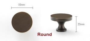 Solid Brass Round Cabinet Pulls & Knobs - Black Finish for Cabinets - Brass 160mm / 1pc