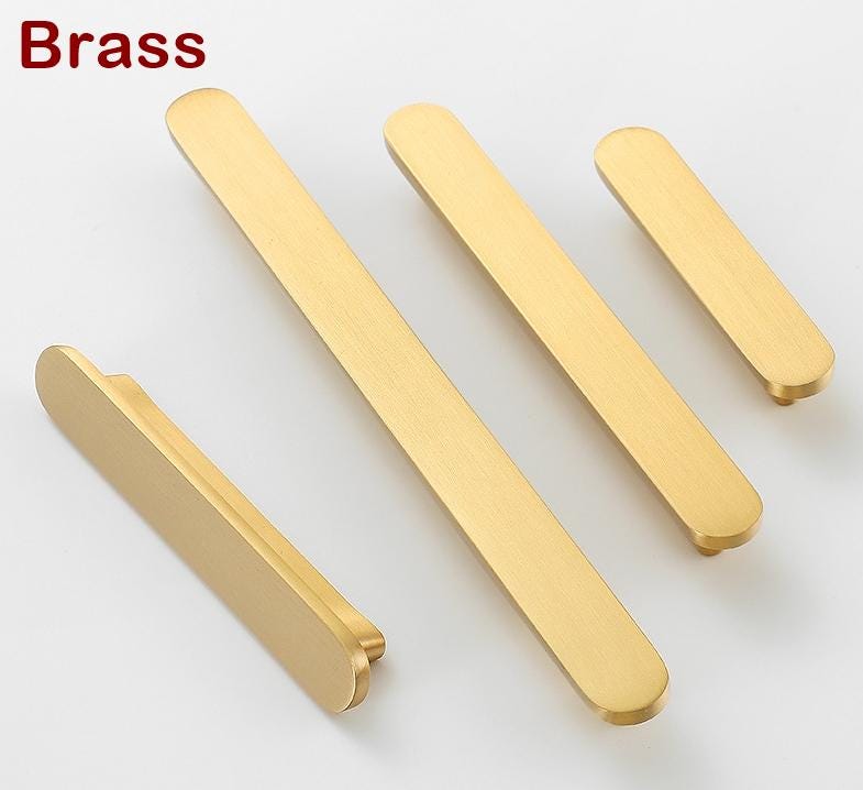 Solid Brass Round Cabinet Pulls & Knobs - Black Finish for Cabinets - Brass 223mm / 1pc