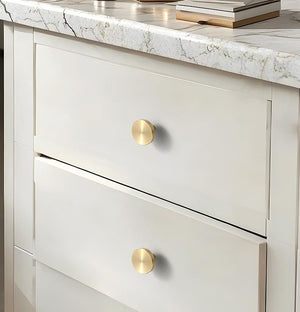 Solid Brass Round Cabinet Pulls & Knobs - Black Finish for Cabinets - 25mm Coffee / 1pc
