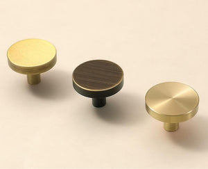 Solid Brass Round Cabinet Pulls & Knobs - Black Finish for Cabinets - 25mm Bronze / 1pc