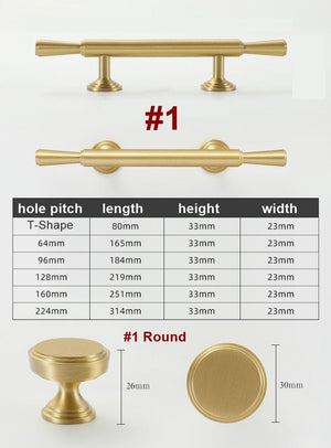 Solid Brass Round Cabinet Pulls & Knobs - Black Finish for Cabinets - #1 Round Black / 1pc