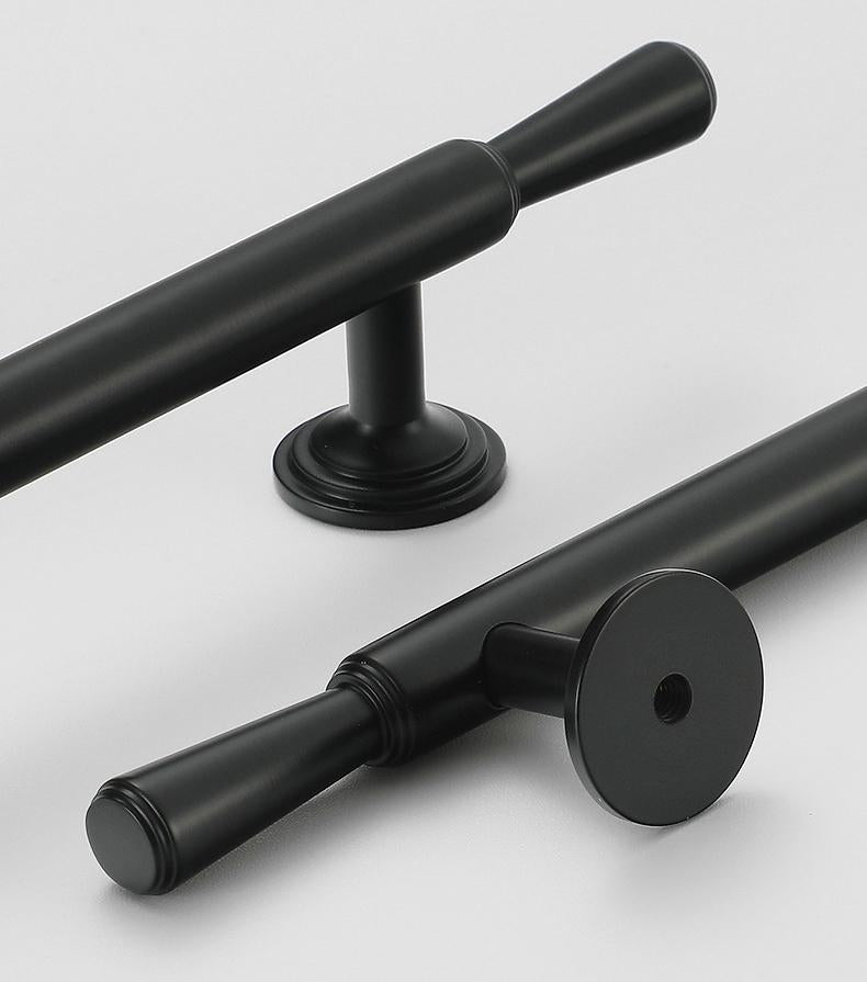 Solid Brass Round Cabinet Pulls & Knobs - Black Finish for Cabinets - #1 - 128mm Brass / 1pc