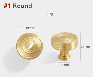 Solid Brass Round Cabinet Pulls & Knobs - Bronze Finish Hardware - #1 T-Shape / 1pc