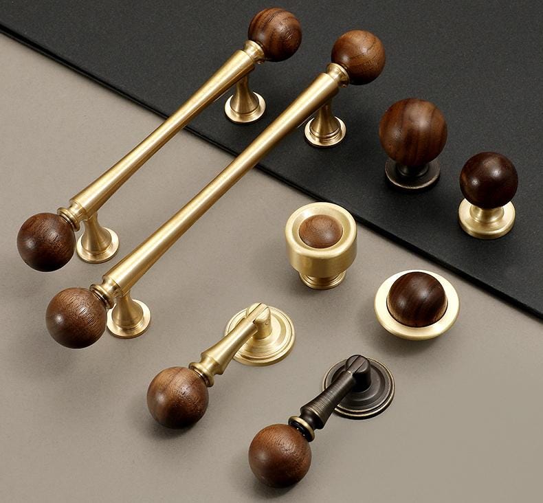 Solid Brass Round Cabinet Pulls & Knobs - Bronze Finish Hardware - #3 Coffee 25mm / 1pc