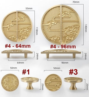 Solid Brass Round Cabinet Pulls & Knobs - Bronze Finish Hardware - #2 Brass 64mm / 1pc