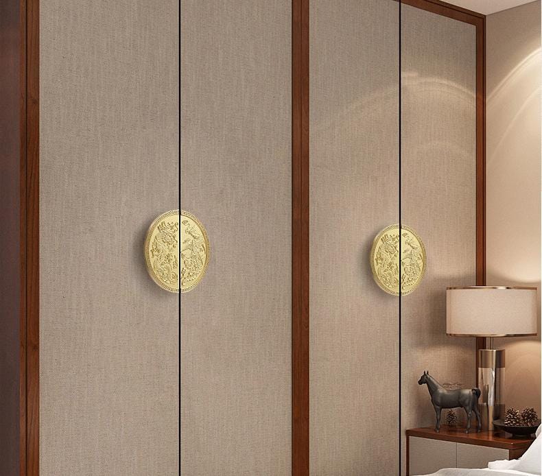 Solid Brass Round Cabinet Pulls & Knobs - Bronze Finish Hardware - #4 Brass 64mm / 1pc