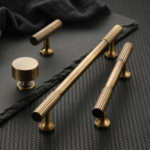Solid Brass Round Cabinet Pulls & Knobs - Bronze Finish Hardware - hole pitch - 128mm / 1pc