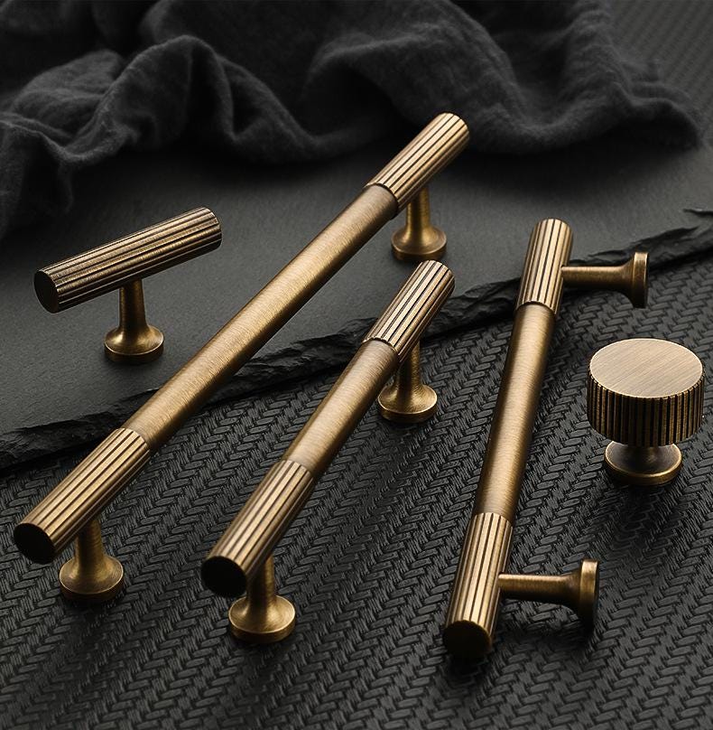Solid Brass Round Cabinet Pulls & Knobs - Bronze Finish Hardware - view 8