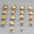 Solid Brass Round Cabinet Pulls & Knobs - Brushed Gold Finish - #1 - 27mm / 1pc
