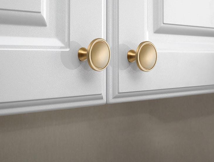 Solid Brass Round Cabinet Pulls & Knobs - Brushed Gold Finish - Brass - 64mm / 1pc