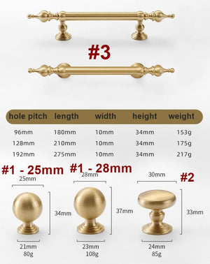 Solid Brass Round Cabinet Pulls & Knobs - Chrome Finish Hardware - #1 Brass 28mm / 1pc