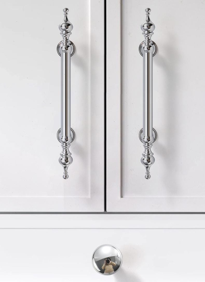 Solid Brass Round Cabinet Pulls & Knobs - Chrome Finish Hardware - #1 Bronze 25mm / 1pc
