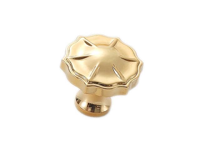 Solid Brass Round Cabinet Pulls & Knobs - Gold Finish for Cabinets - #9 30mm / 1pc
