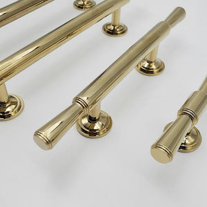 Solid Brass Round Cabinet Pulls & Knobs - Gold Finish for Cabinets - #4 - 25mm / 1pc