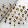Solid Brass Round Cabinet Pulls & Knobs - Matte Gold Finish Hardware - #1 - 26mm / 1pc