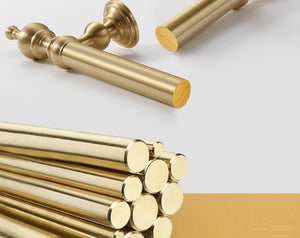 Solid Brass Round Cabinet Pulls & Knobs - Matte Gold Finish Hardware - view 7