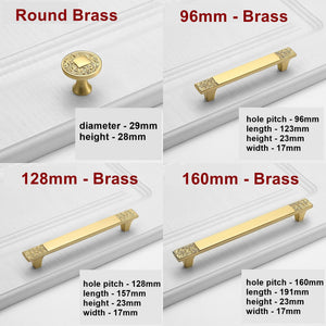 Solid Brass Round Cabinet Pulls & Knobs - Matte Gold Finish Hardware - 96mm - Brass / 1pc