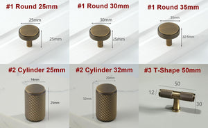 Solid Brass Round Cabinet Pulls & Knobs - Mid-Century Hardware - #1 Round 30mm / 1 pc