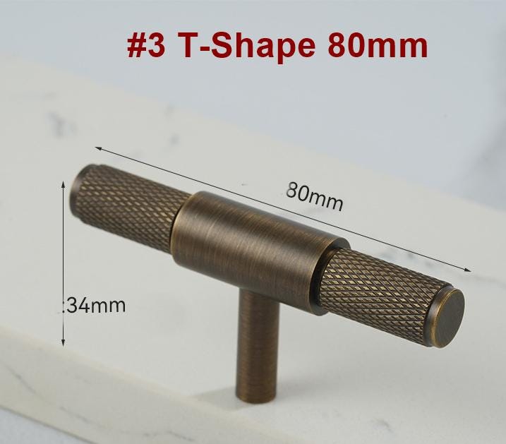 Solid Brass Round Cabinet Pulls & Knobs - Mid-Century Hardware - #1 Round 35mm / 1 pc