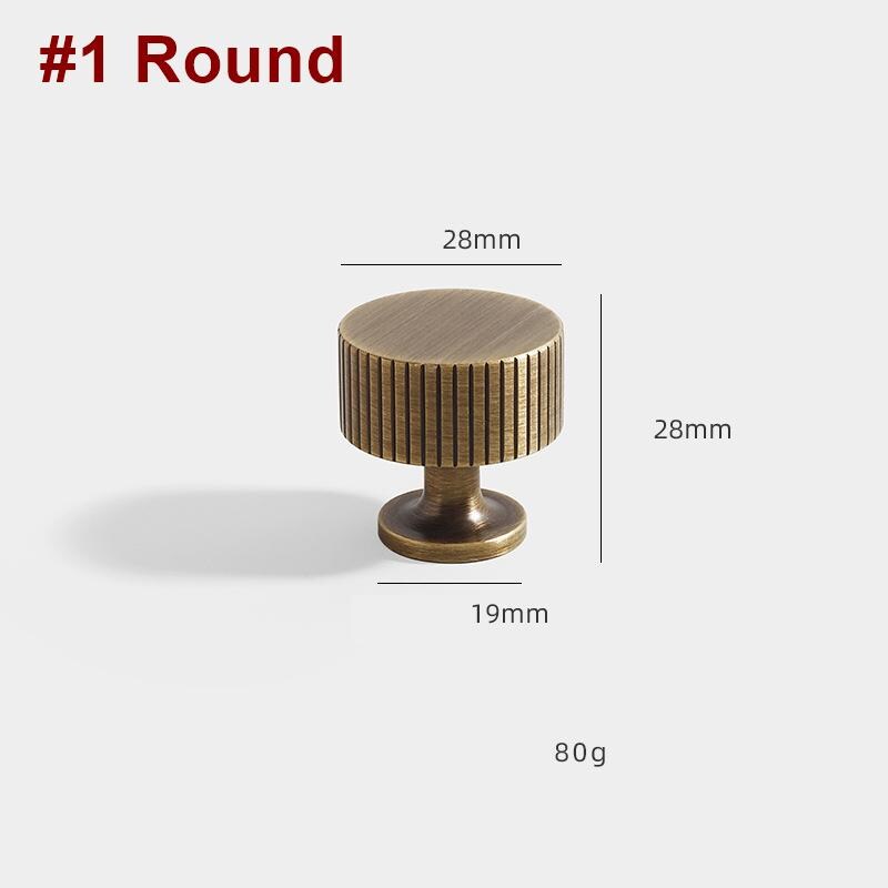 Solid Brass Round Cabinet Pulls & Knobs - Mid-Century Hardware - #1 - 96mm / 1pc