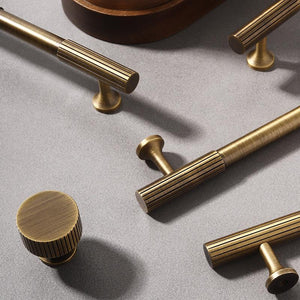Solid Brass Round Cabinet Pulls & Knobs - Mid-Century Hardware - #1 - 224mm / 1pc