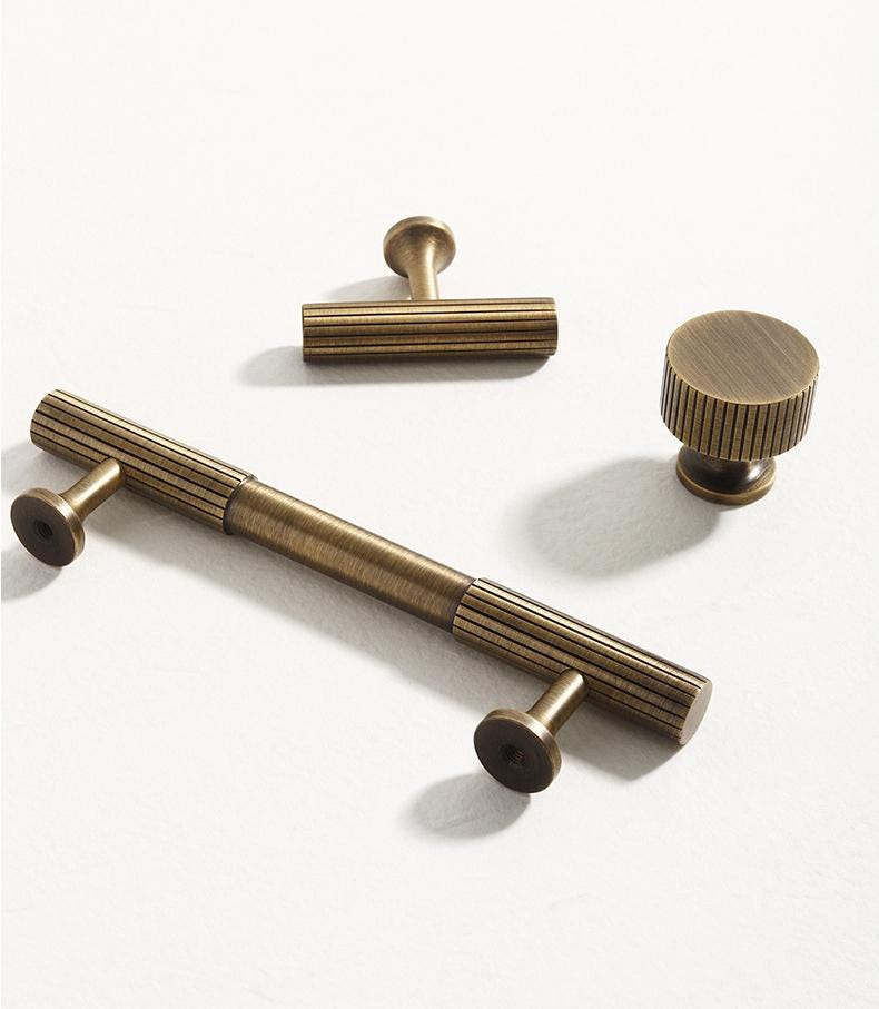 Solid Brass Round Cabinet Pulls & Knobs - Mid-Century Hardware - #1 - 320mm / 1pc