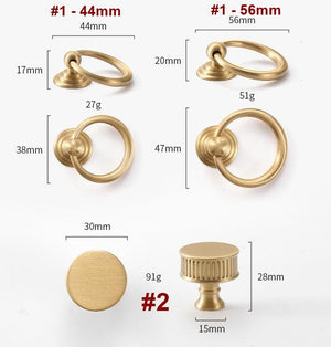 Solid Brass Round Cabinet Pulls & Knobs - Polished Silver Finish - #1 - 56mm / 1pc