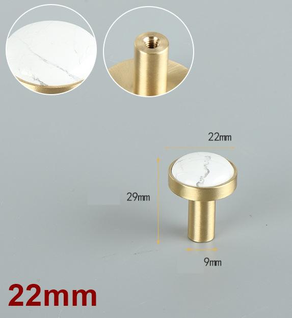 Solid Brass Round Cabinet Pulls & Knobs - White Finish for Cabinets - #1 - 32mm / 1pc