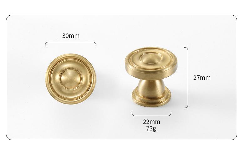 Solid Brass Round Cabinet Pulls & Knobs - Antique Bronze Finish - Black / 1pc