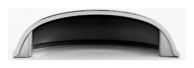 Solid Brass Smooth Half Moon Cup Pull - Polished Chrome - Finish profile panel