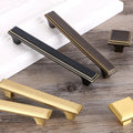 Solid Brass Square Cabinet Pulls & Knobs - Black Finish Hardware - Black 33mm / 1pc