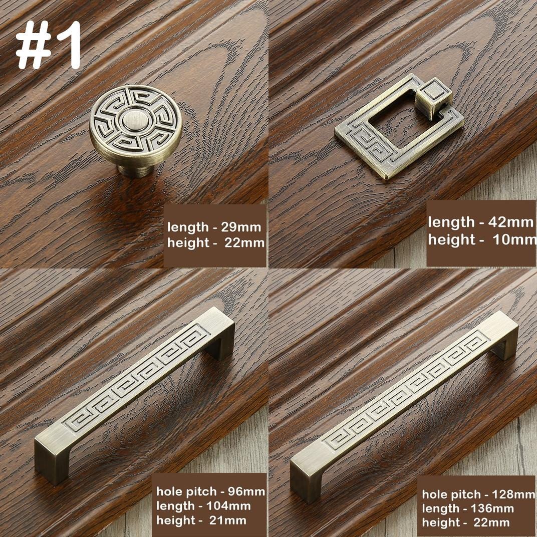 Solid Brass Square Cabinet Pulls & Knobs - Bronze Finish Hardware - #1 - 42mm Rectangle / 1pc