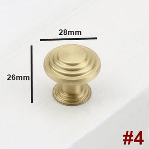 Solid Brass Square Cabinet Pulls & Knobs - Red Bronze Finish - #1 Round Coffee / 1pc