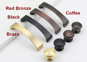 Solid Brass Square Cabinet Pulls & Knobs - Red Bronze Finish - #1 - 96mm Coffee / 1pc