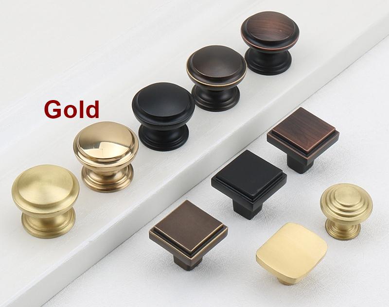 Solid Brass Square Cabinet Pulls & Knobs - Red Bronze Finish - #1 - 128mm Coffee / 1pc