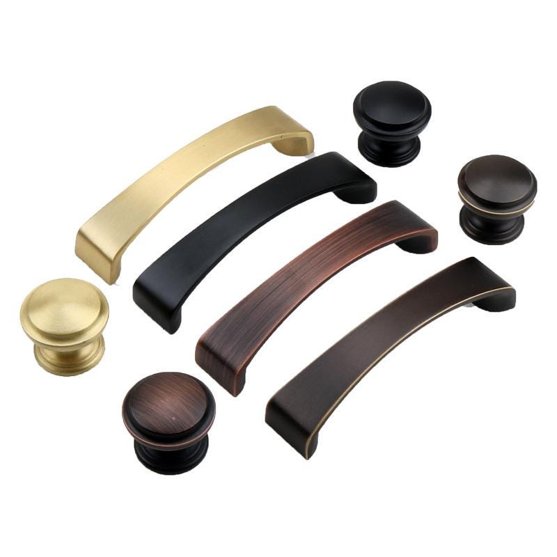 Solid Brass Square Cabinet Pulls & Knobs - Red Bronze Finish - #1 - 96mm Red Bronze / 1pc