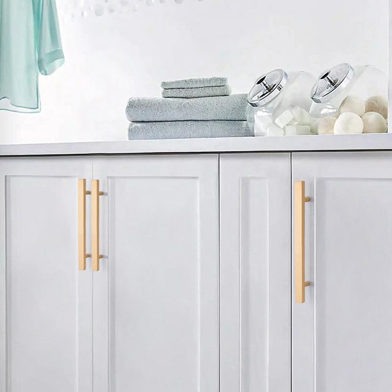 Solid Brass Square Cabinet Ring Pulls - Brushed Gold Finish Hardware - #2 - 128mm / 1pc
