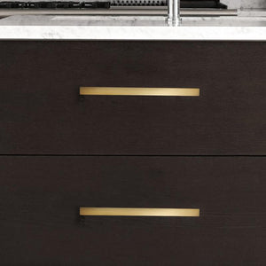 Solid Brass Square Cabinet Ring Pulls - Brushed Gold Finish Hardware - #2 - 320mm / 1pc