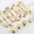 Solid Brass Square Cabinet Pulls & Knobs - Brushed Gold Finish - #1 Square / 1pc